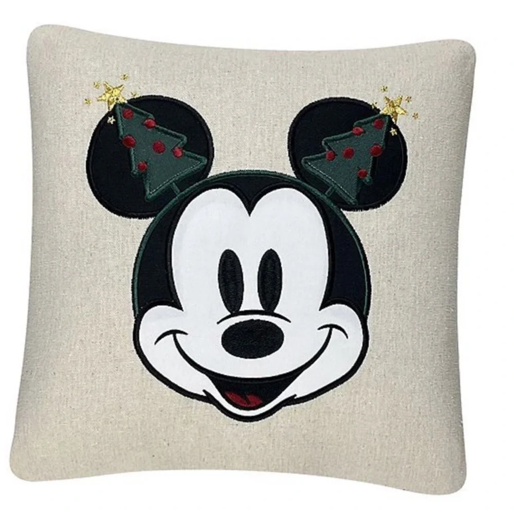 🆕 Disney's Mickey & Minnie Mouse 2-Piece Christmas Throw Pillows Set Green